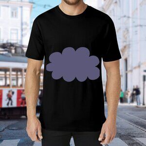 Black T-Shirt with Purple Cloud Graphic